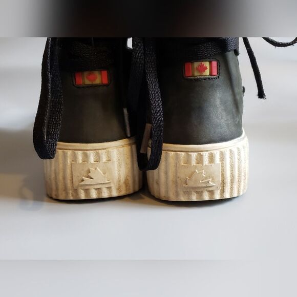 Pajar Women's Short Black Leather Winter Boots Size 37 - Picture 8 of 14